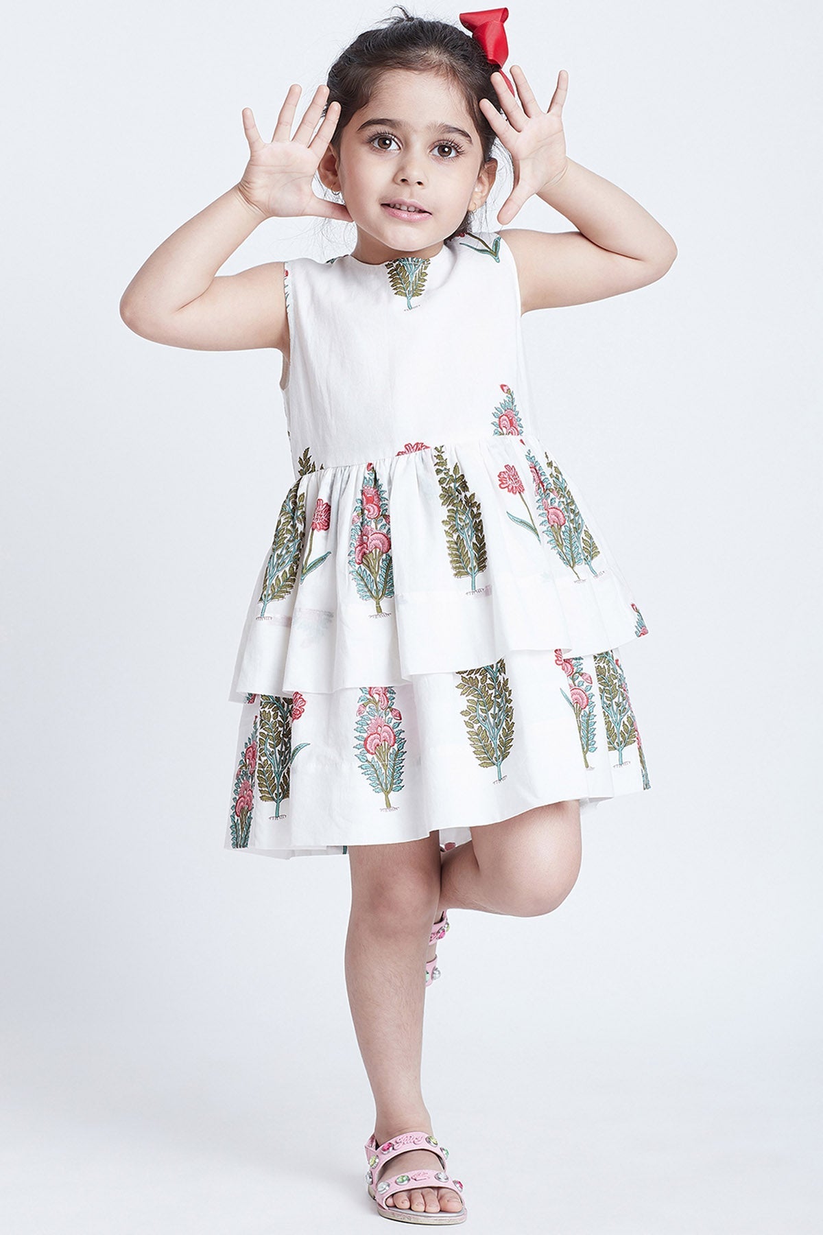 Buy White Cotton Tiered Mini Dress Online